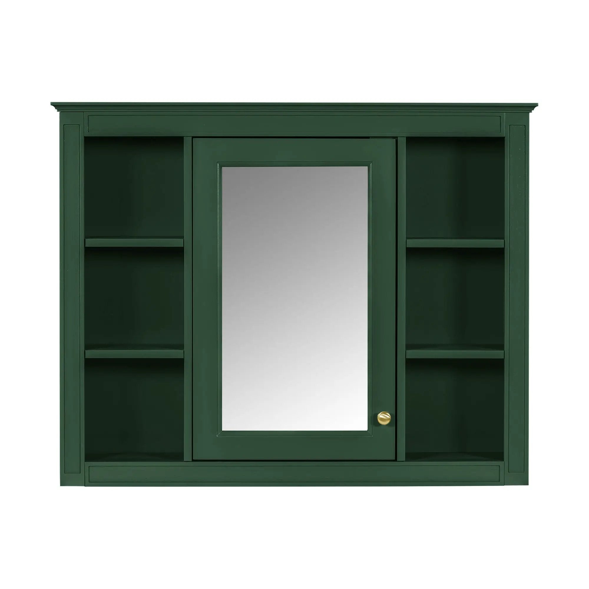 Wall Mounted Medicine Cabinet With Mirror, Storage Cabinet Featuring 6 Open Shelves And Adjustable Interior by HouseOfZazla