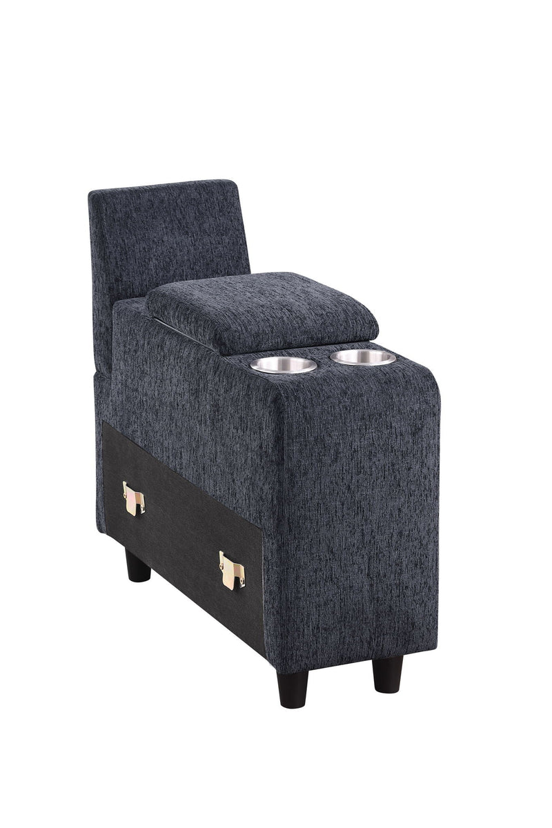 Gina - Sectional Sofa With Ottoman - Black by HouseOfZazla