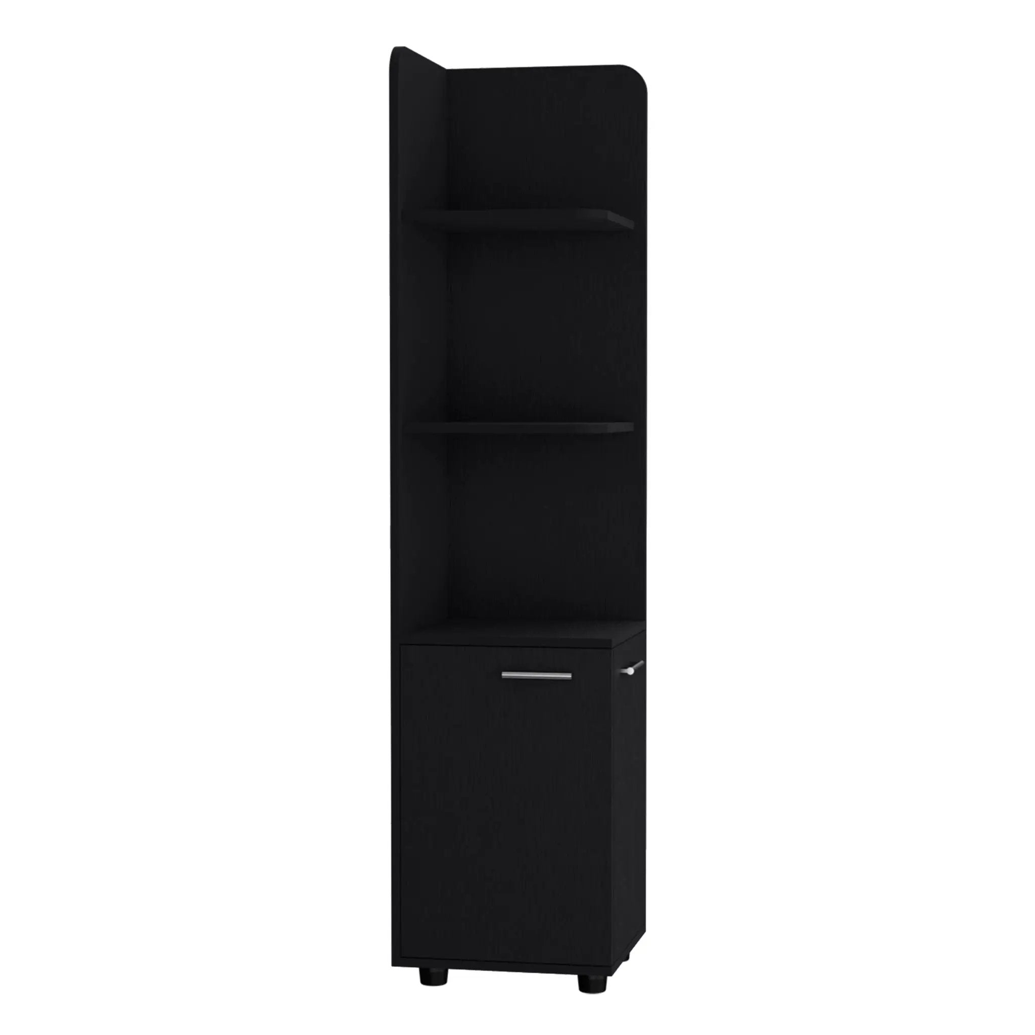 Corner Cabinet Tall With 3 Tier Shelf And 2 Door - Black by Unique Piece Furniture