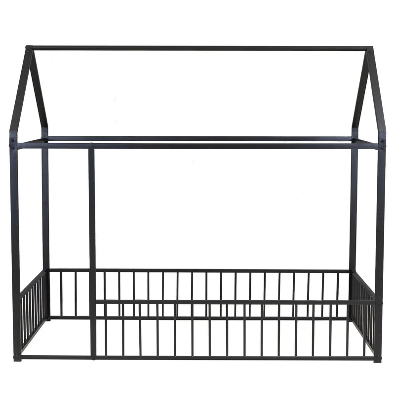 Metal Bed House Bed Frame With Fence by Unique Piece Furniture