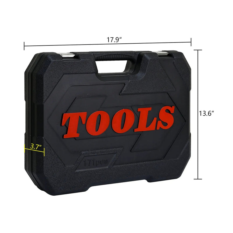 Tool Set Socket And Ratchet Wrench Toolbo 71 Pieces Toolbox Universal Home Car Repair Tool Set For Men Homeowners Diy Enthusiasts And Mechanics - Black by HouseOfZazla