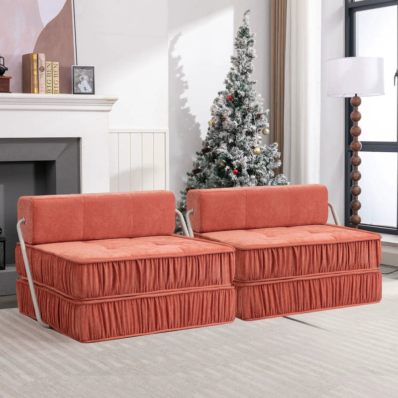 Folding Sofa With Removable Back Cushion, Convertible Futon Sleeper Chair by Unique Piece Furniture