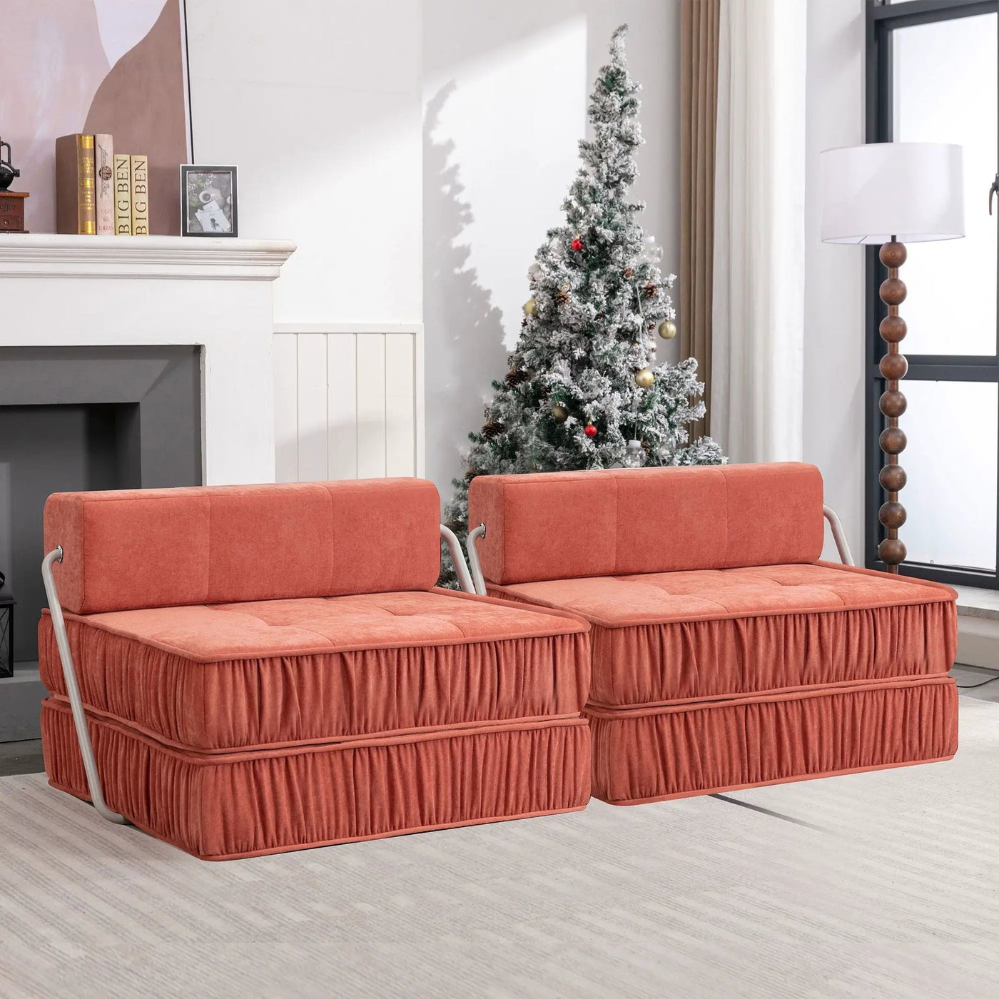 Folding Sofa With Removable Back Cushion, Convertible Futon Sleeper Chair by HouseOfZazla