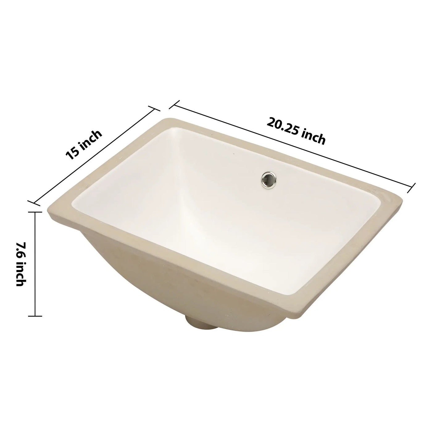 European Style Ceramic Rectangular Undermount Bathroom Sink With Overflow by HouseOfZazla