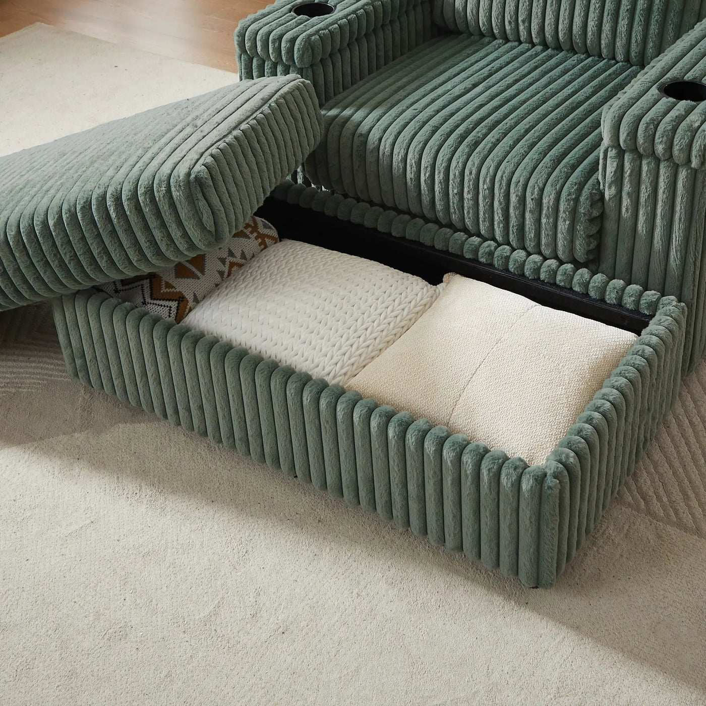 3 Seater Sofa With 2 Ottomans For Living Room by HouseOfZazla