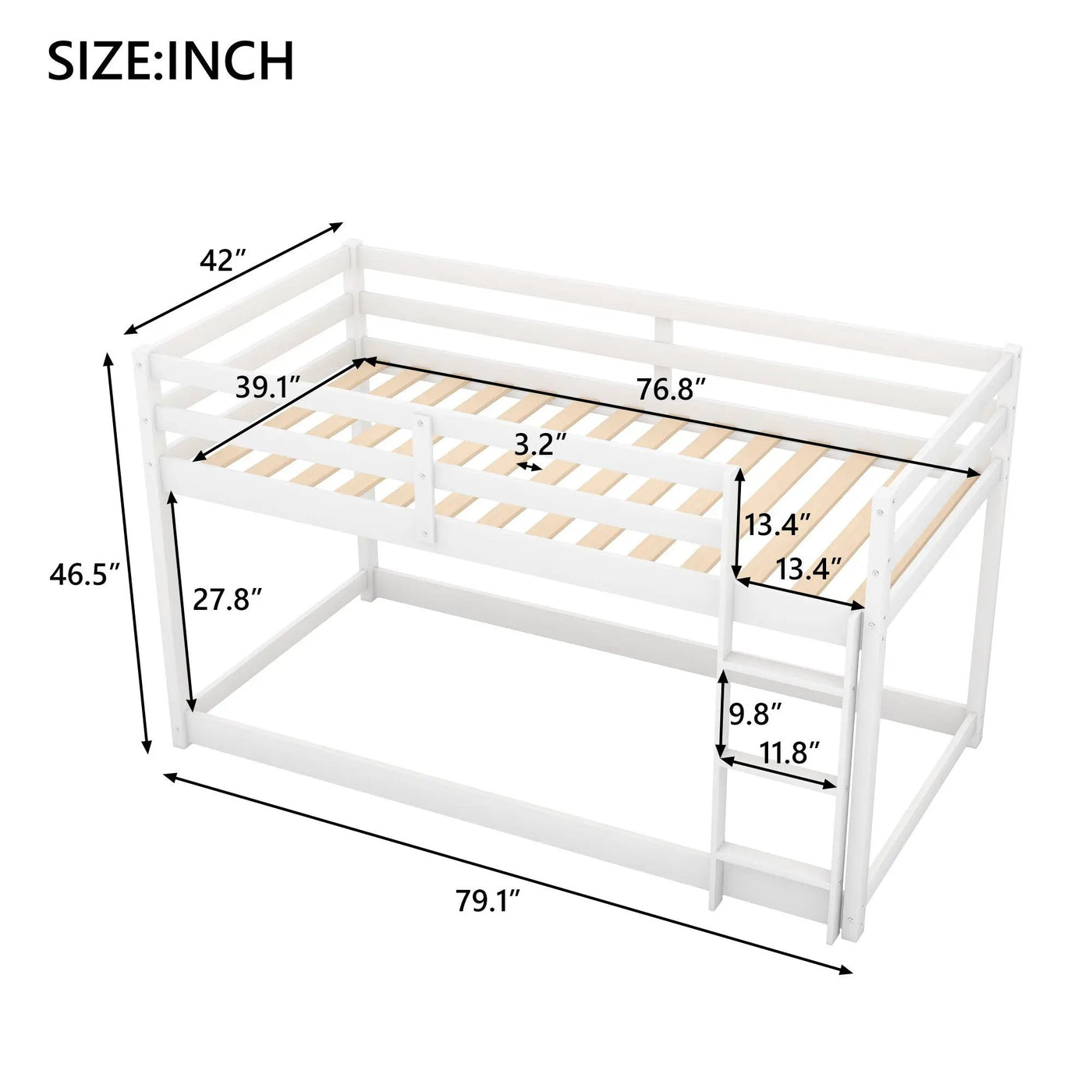 Floor Bunk Bed With Ladder by HouseOfZazla