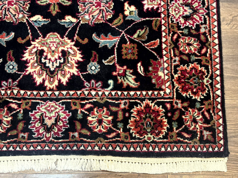 Indo Persian Sarouk Rug 3x5, Black Traditional Oriental Carpet by Jewel Rugs