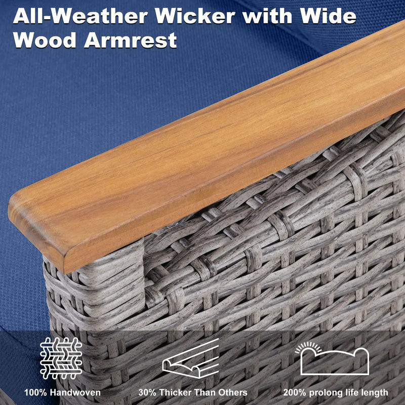 69.7" Wide Outdoor Wicker Patio Sofa by HouseOfZazla