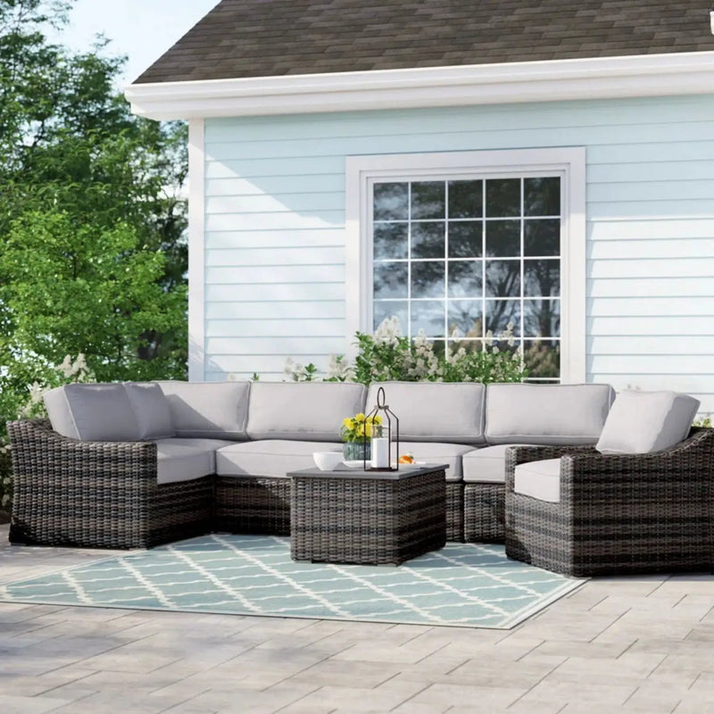 Stylish Sofa Seating Group With Cushions Perfect For Outdoor Gatherings by HouseOfZazla
