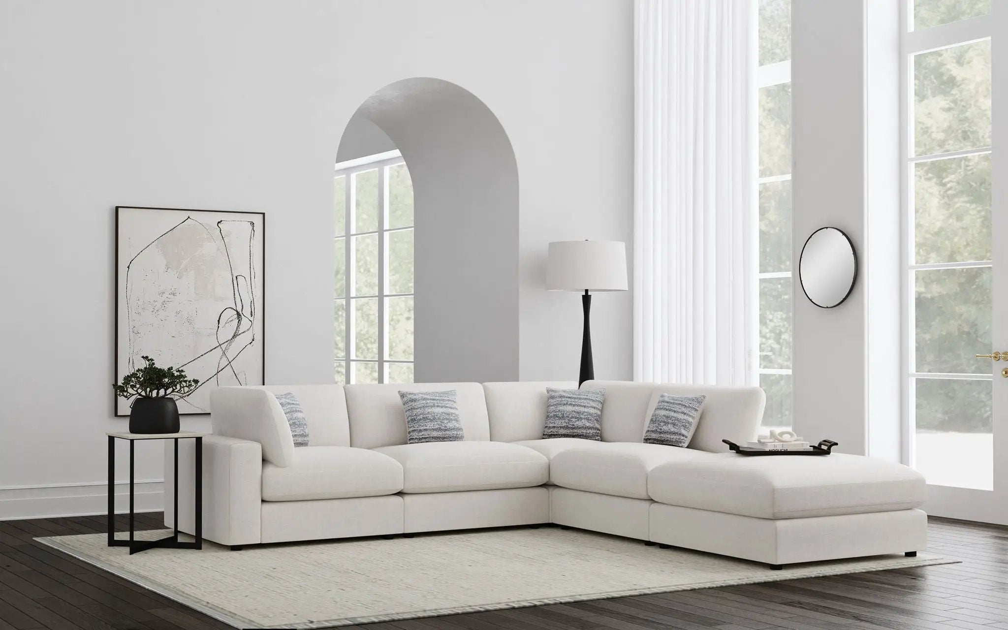 Serene 5-piece Upholstered Modular Sectional Sofa Beige by Unique Piece Furniture