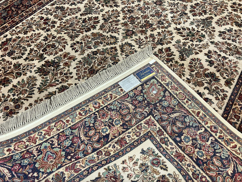 Karastan Rug 8' 8" x 12', Ivory Sarouk #760, Original Karastan Carpet 700 Series, Wool Karastan Area Rug, USA Made, Large Karastan w/ Label by Jewel Rugs