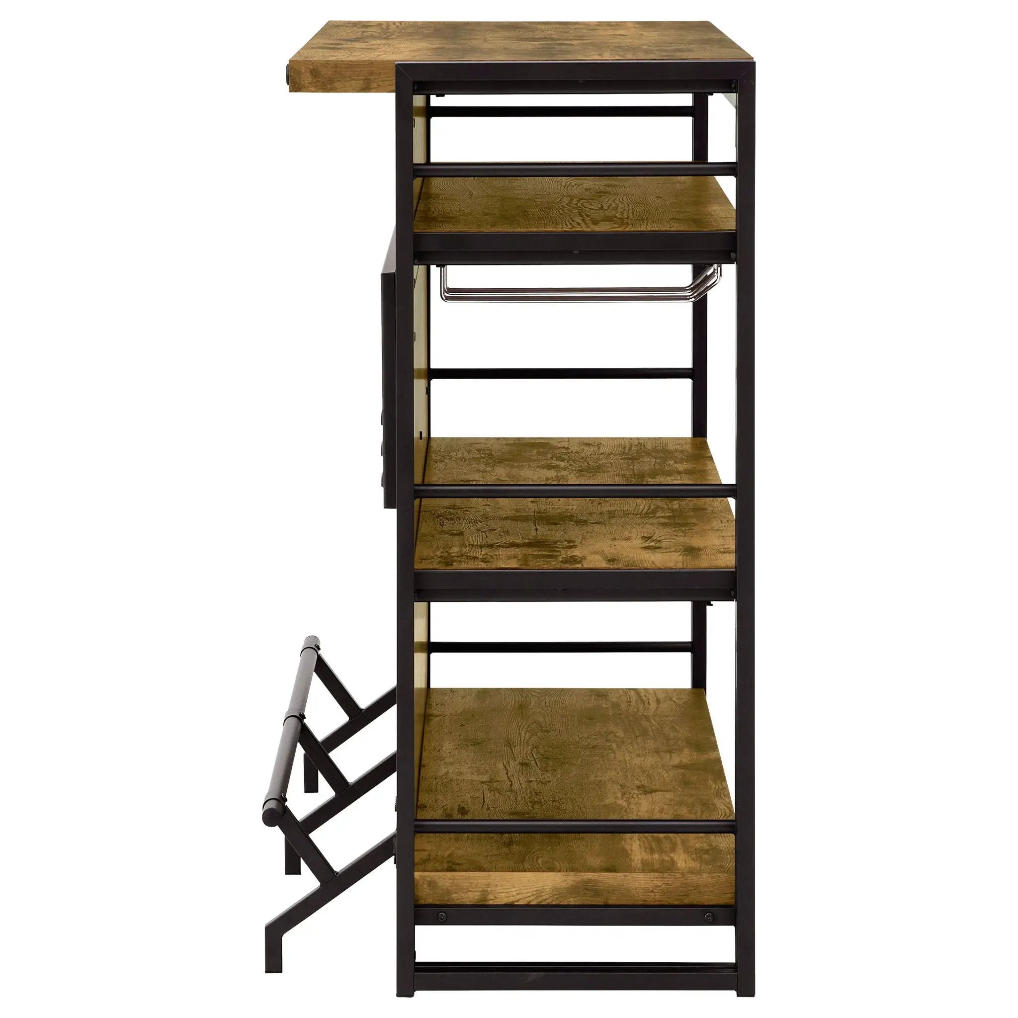 Renaldi 3-shelf Home Bar Wine Cabinet Rustic Nutmeg by Unique Piece Furniture