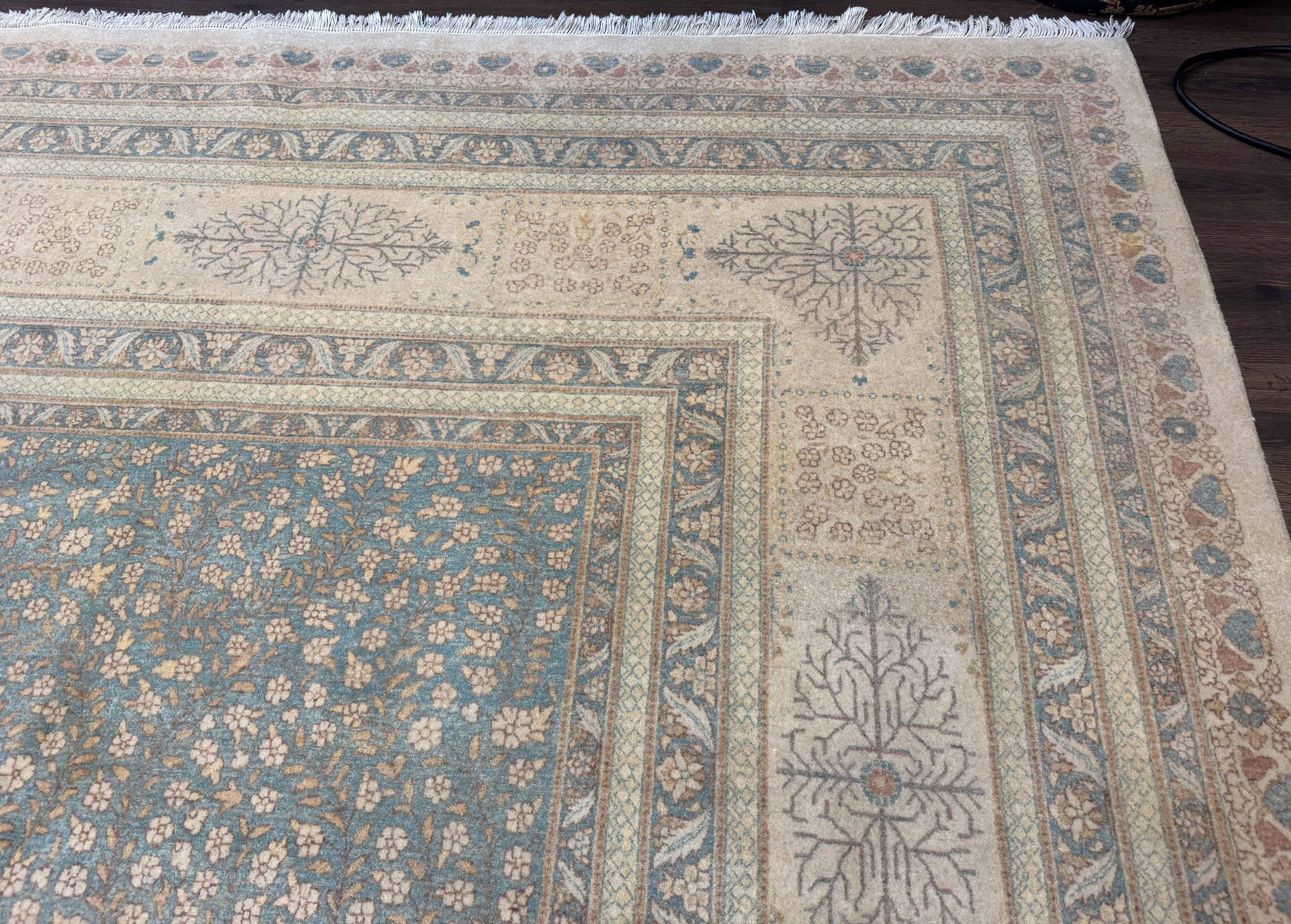 Palace Size Pak Persian Rug 12x18, Haji Jalili Design, Pakistani Carpet, Oat and Light Blue, Fine 260 KPSI by Jewel Rugs