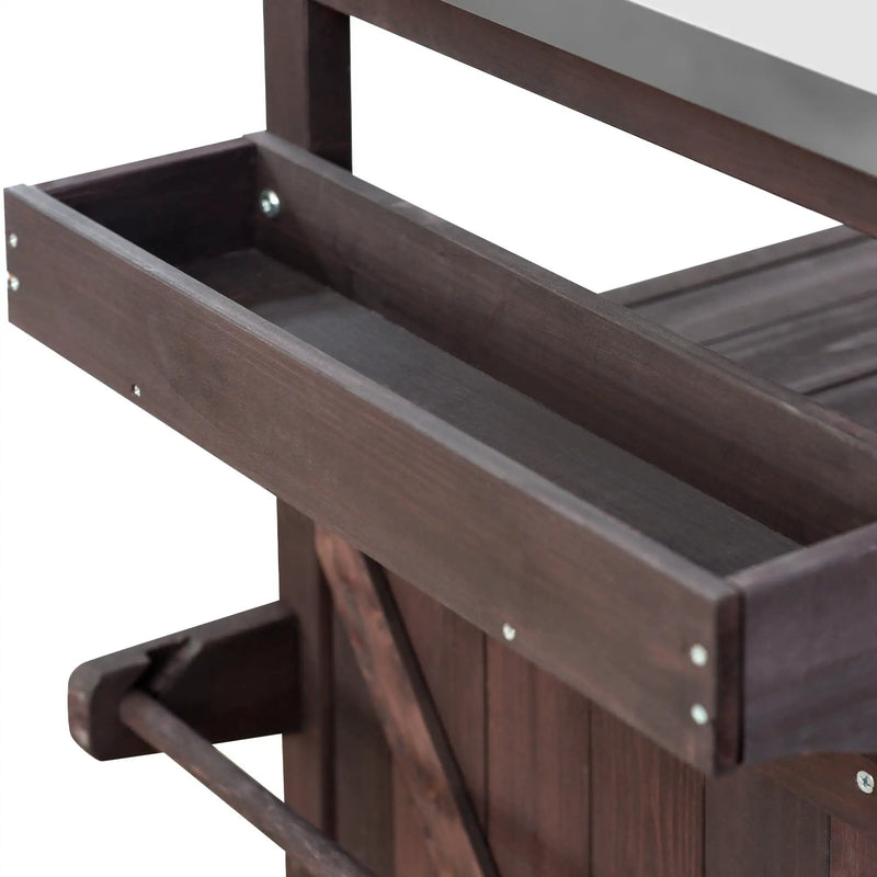 K&K Outdoor Kitchen Island, Rolling Bar Cart & Storage Cabinet by HouseOfZazla