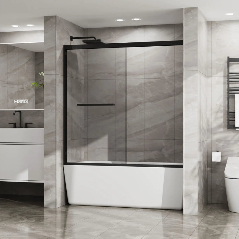 Goodyo - Double Sliding Bathtub Shower Door With Sgcc Clear Tempered Glass by HouseOfZazla