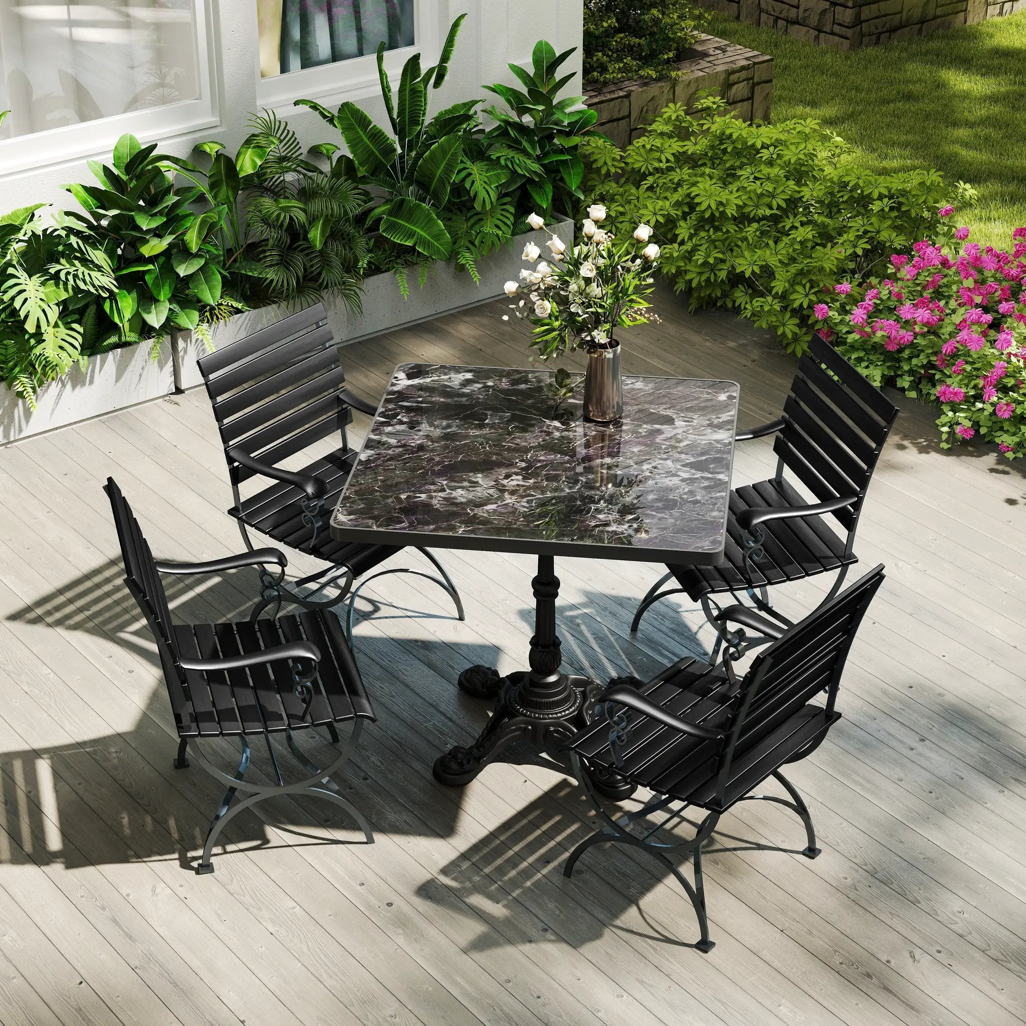 31.5" Square Outdoor Tulip Dining Table by HouseOfZazla
