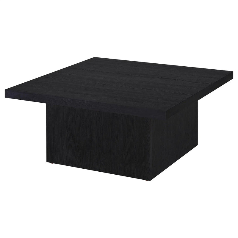 Devar Square Engineered Wood Cocktail Coffee Table Black by Unique Piece Furniture