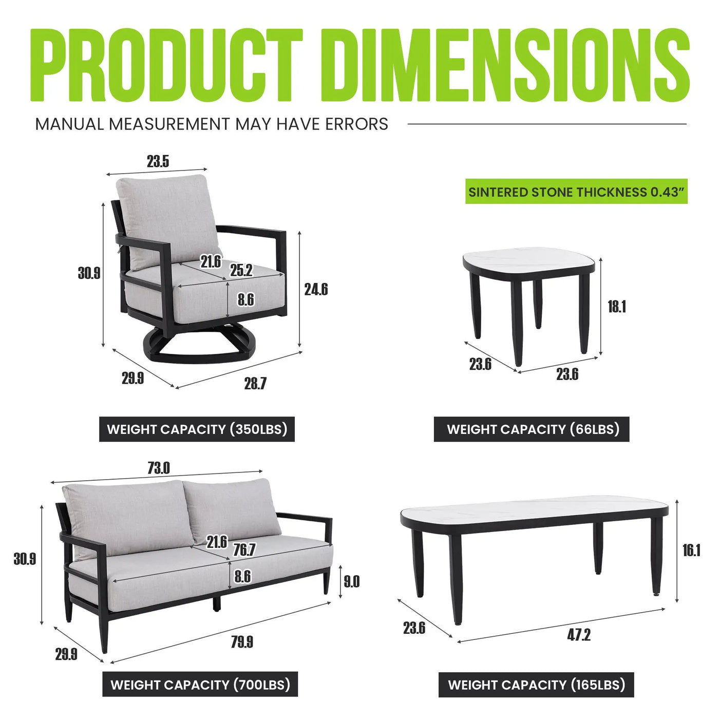 Outdoor Conversation Set With Chairs, Bench Sofa, Tables, Sunbrella Cushions by HouseOfZazla