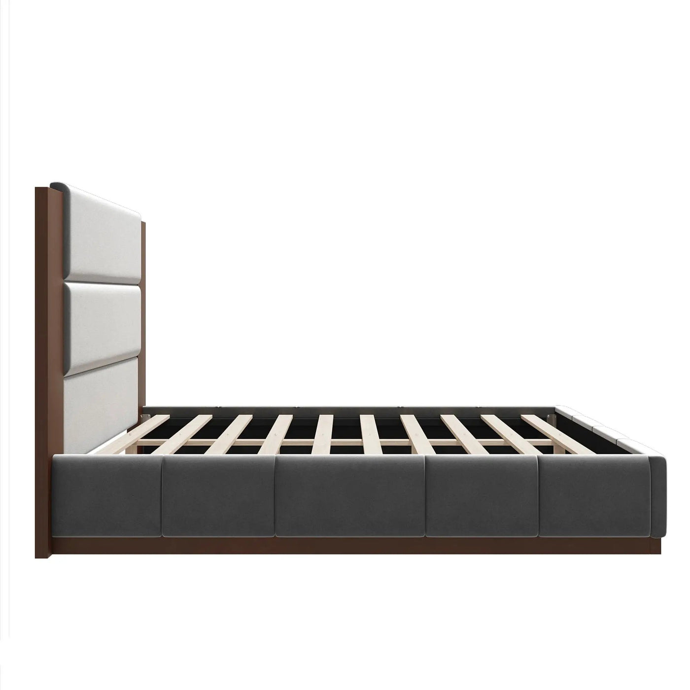 Modern Upholstered Platform Bed With Extended Headboard by HouseOfZazla