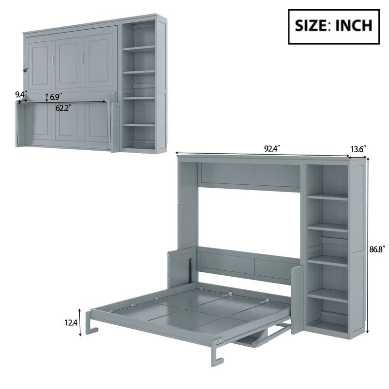 Sturdy Murphy Bed With Desk And Bookshelf by Unique Piece Furniture