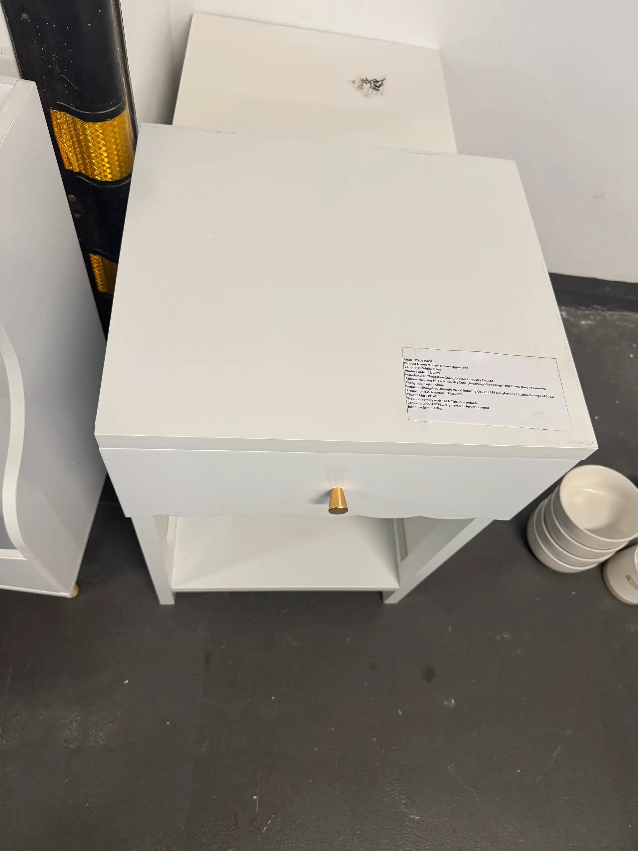 Modern Bedside Table with Drawer and Open Shelf by HouseOfZazla