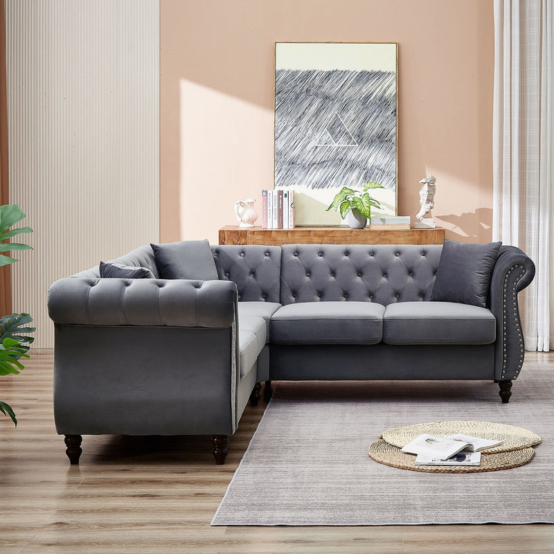 Streamline Modern L-Shaped Corner Sofa by HouseOfZazla