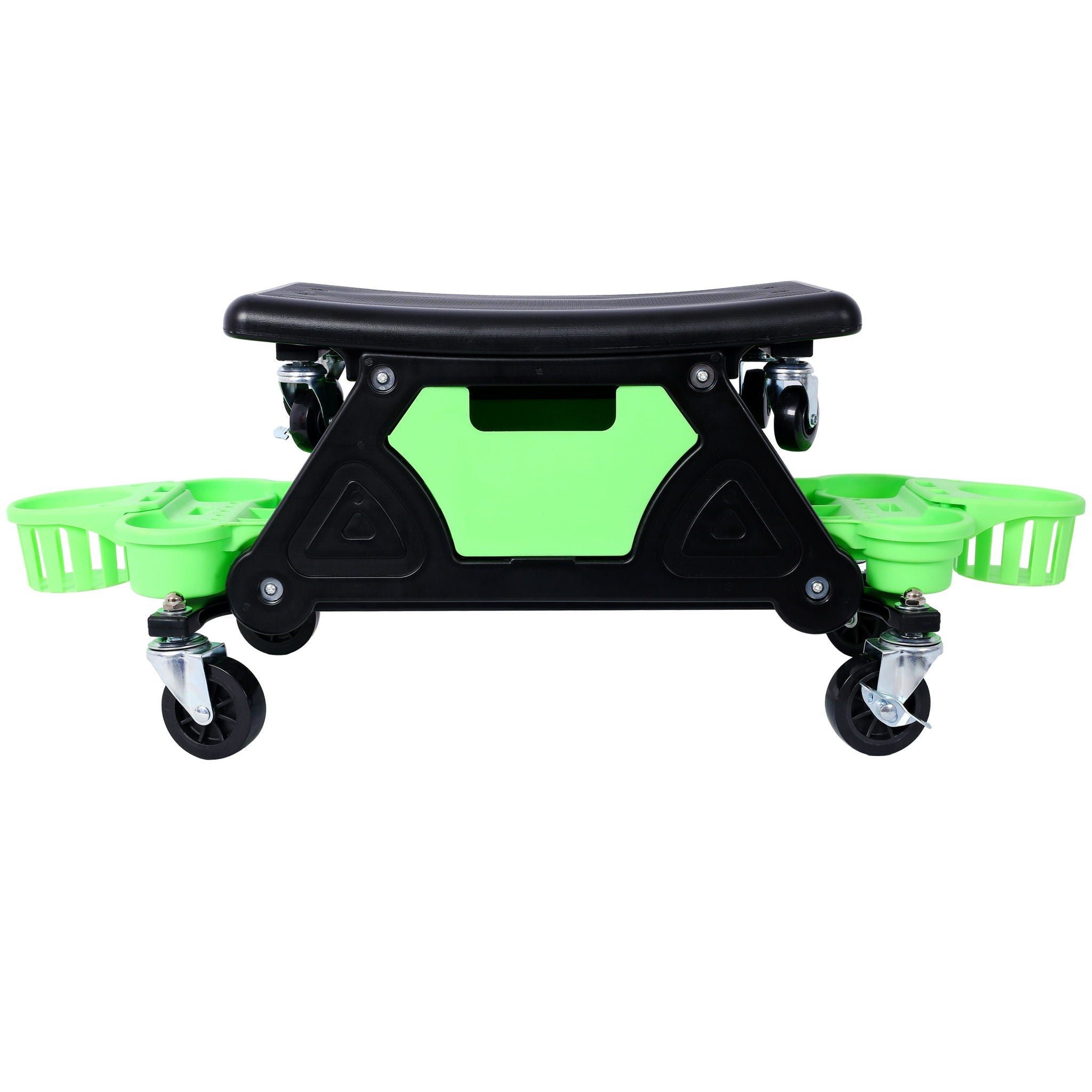 Rolling Detailing Creeper Seat With Wheels, Removable Tool Trays, 300 Lbs Capacity - Green by HouseOfZazla