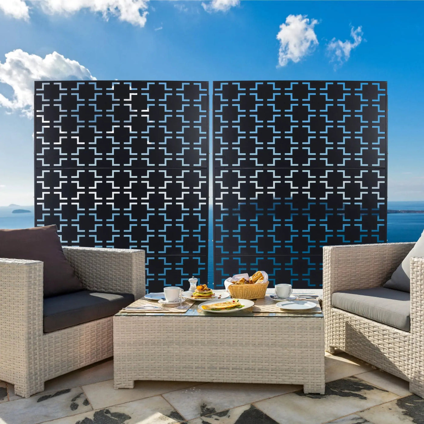 Outdoor & Indoor Metal Privacy Freestanding Decorative Screen by HouseOfZazla