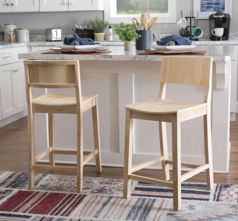 LINON HOME DECOR - DEVIN COUNTER STOOL UNFINISHED (SET OF 2) - CS279UNF02KD by Selzalot