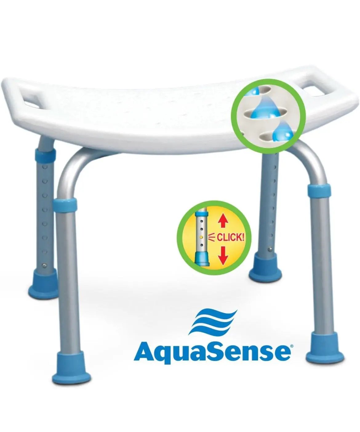 AquaSense Adjustable Non-Slip Bath & Shower Stool for Inside Shower, 20.08 x 12. by Selzalot