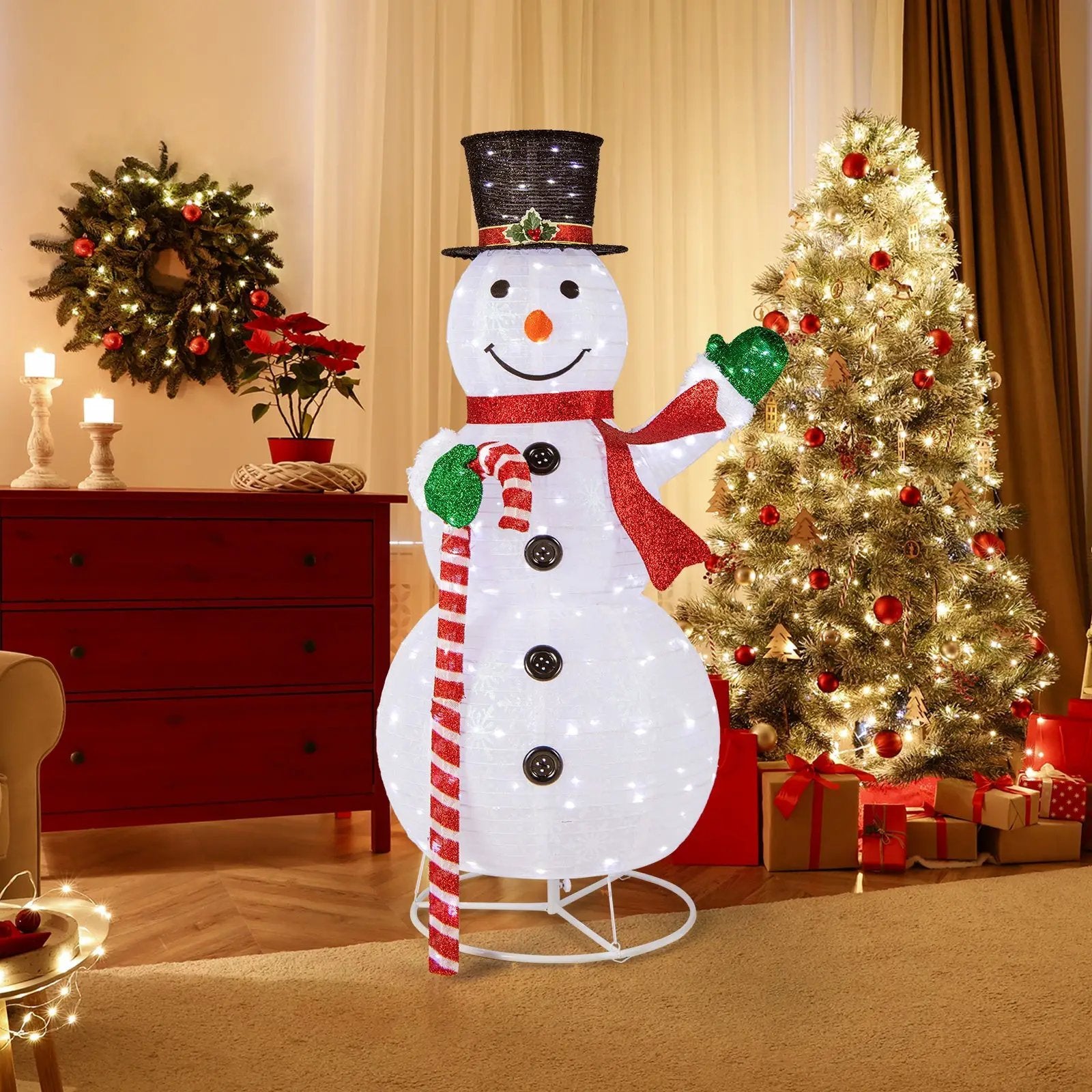 5 Feet Pop-up Christmas Snowman with 180 LED Lights by DirectDeals