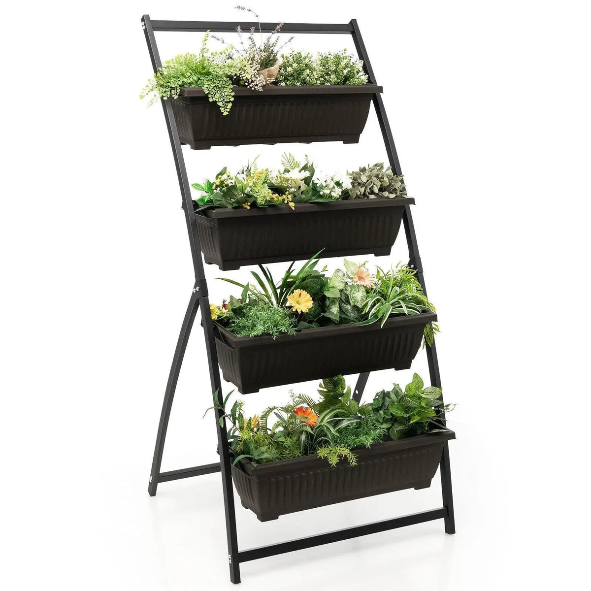 4-Tier Vertical Raised Garden Bed with 4 Containers and Drainage Holes by DirectDeals