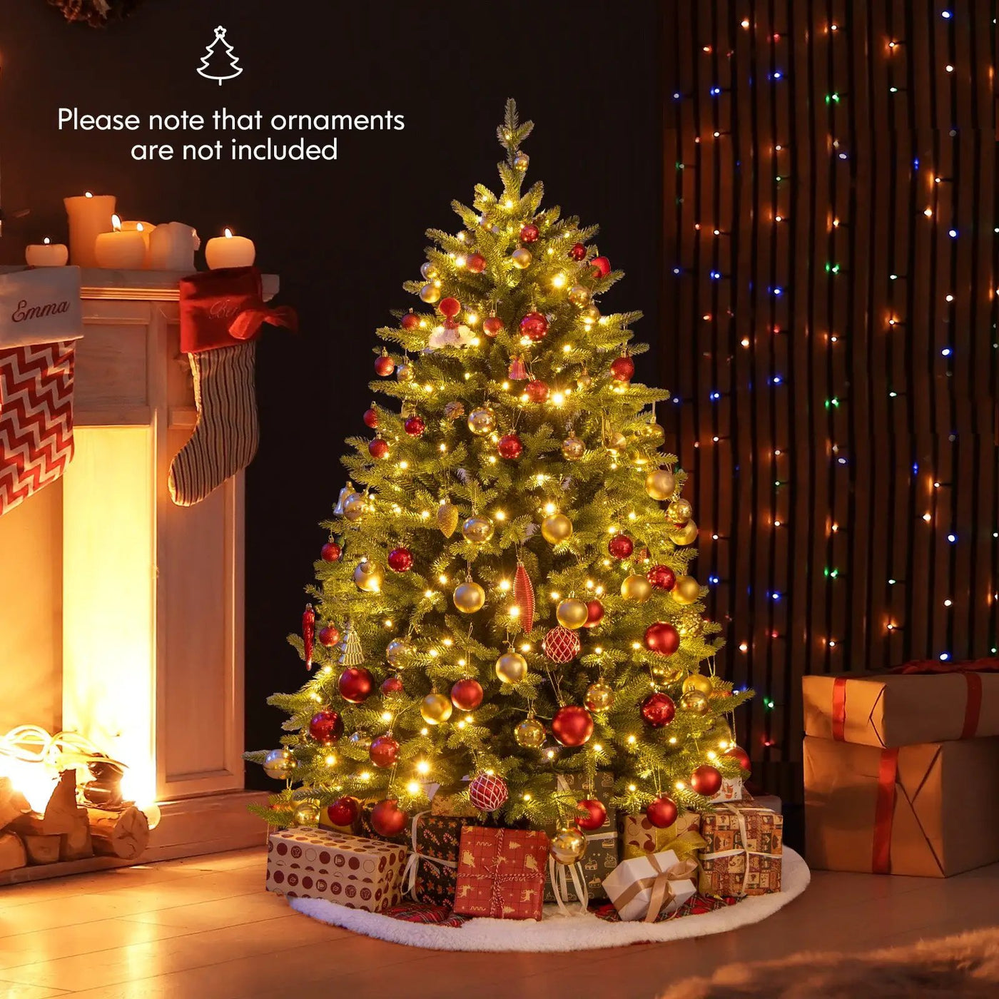 5 Feet Artificial Xmas Tree Hinged with 11 Lighting Modes and Remote Control by DirectDeals