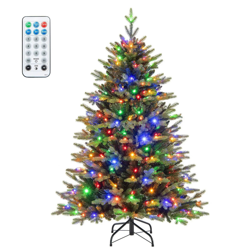 5 Feet Artificial Xmas Tree Hinged with 11 Lighting Modes and Remote Control by DirectDeals