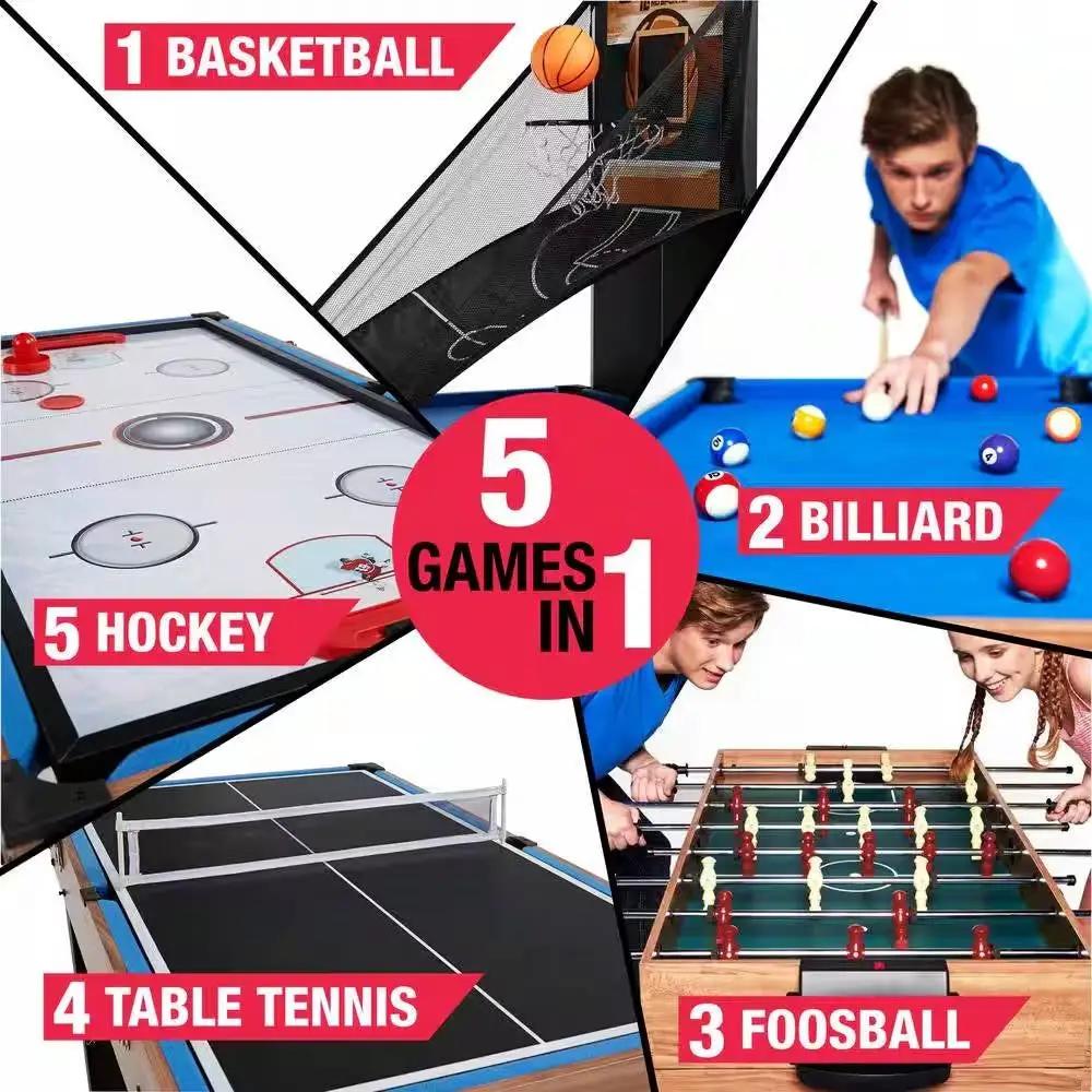 5-in-1 Game Table - Foosball Pool Basketball Ping Pong and Slide Hockey by HomePacific