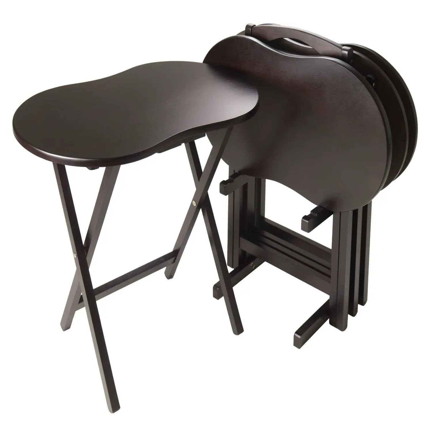 5-Piece TV Table Set in Espresso Finish with Peanut Shape Top by HomePacific