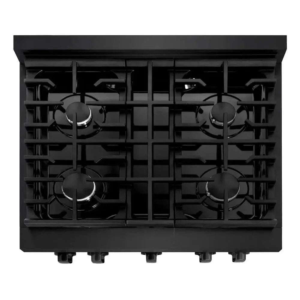 ZLINE 30 in.Gas Range, Convection Gas Oven, Black Stainless Steel, SGRB-30 by Farmhouse Kitchen and Bath
