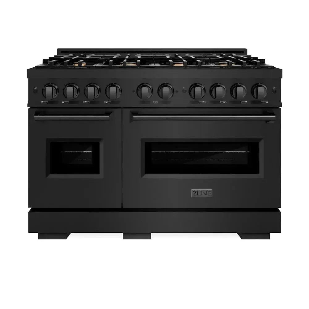 ZLINE 48" Classic Gas Range, Convection Gas Oven Black Stainless Steel Brass Burners, CGRB-BR-48 by Farmhouse Kitchen and Bath