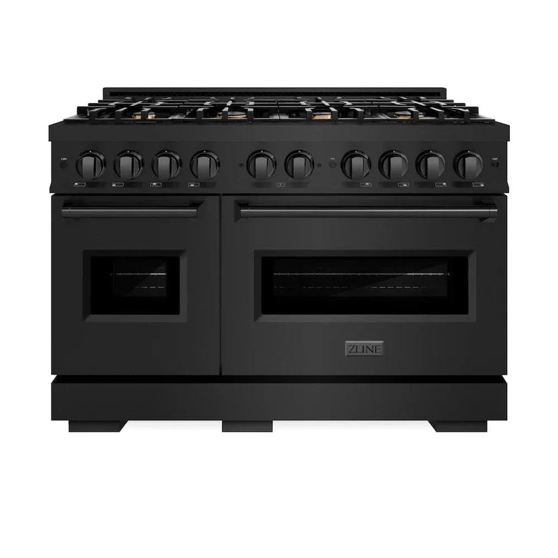 ZLINE 48" Classic Gas Range, Convection Gas Oven Black Stainless Steel Brass Burners, CGRB-BR-48 by Farmhouse Kitchen and Bath