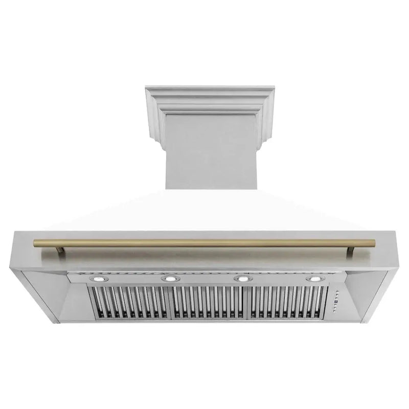 ZLINE 48" Autograph DuraSnow White Range Hood 8654SNZ-WM48-CB by Farmhouse Kitchen and Bath