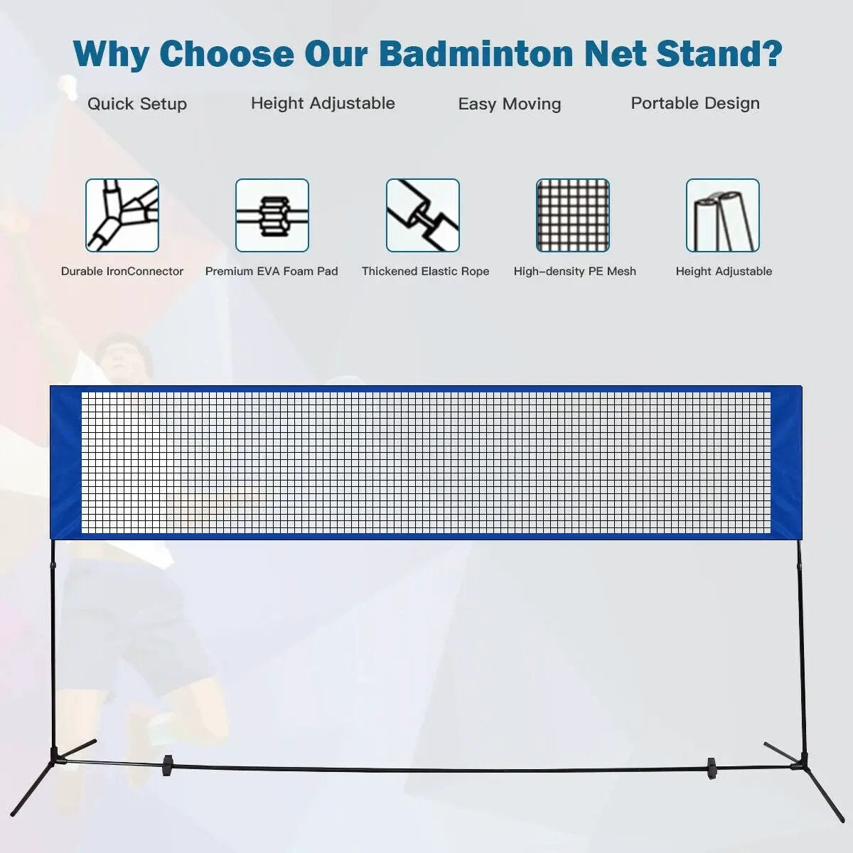 Portable 10 x 5 Feet Beach Badminton Training Net with Carrying Bag by DirectDeals