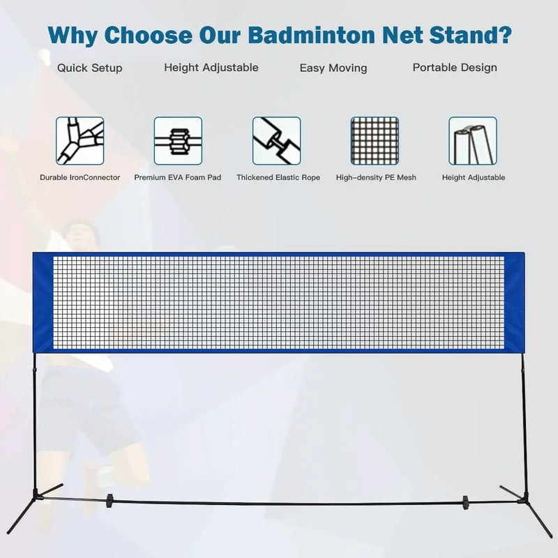 Portable 10 x 5 Feet Beach Badminton Training Net with Carrying Bag by DirectDeals