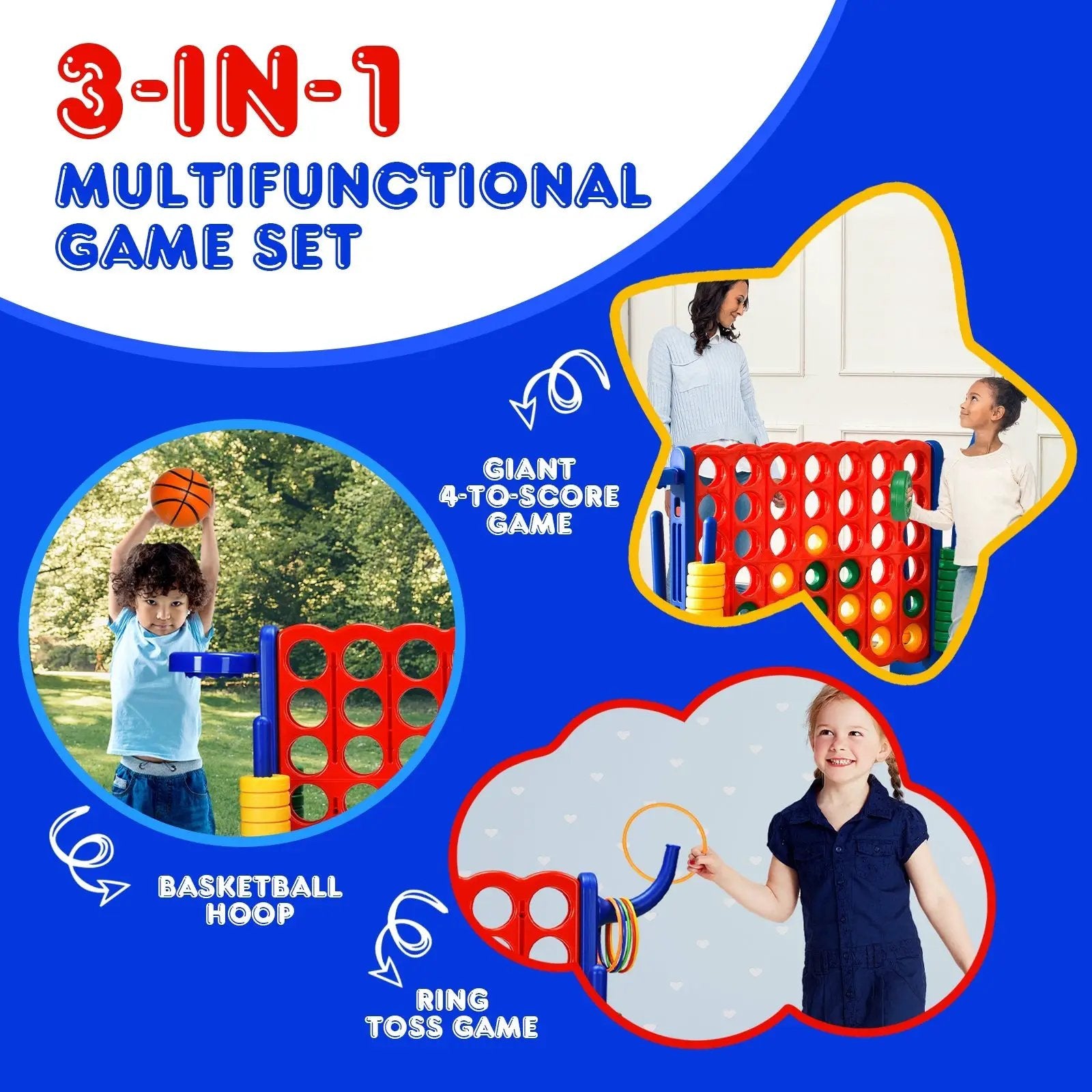 2.5Ft 4-to-Score Giant Game Set-Green by DirectDeals