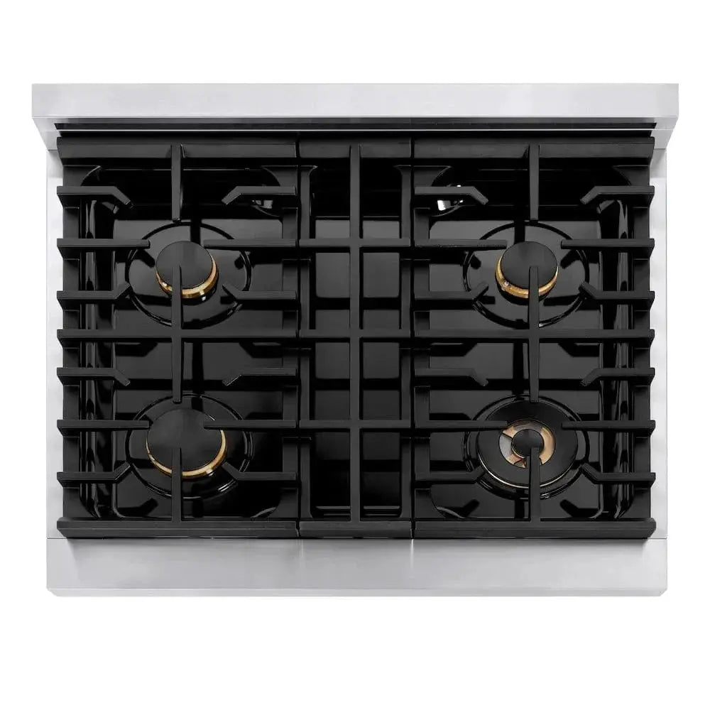 ZLINE 30"Paramount Dual Fuel Range White Matte Matte Black SDRZ-WM-30-MB by Farmhouse Kitchen and Bath