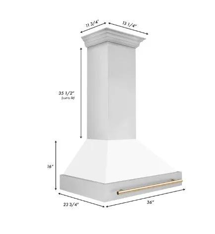 ZLINE 36" Autograph Stainless Wall Range Hood, 8654STZ-WM36-G by Farmhouse Kitchen and Bath