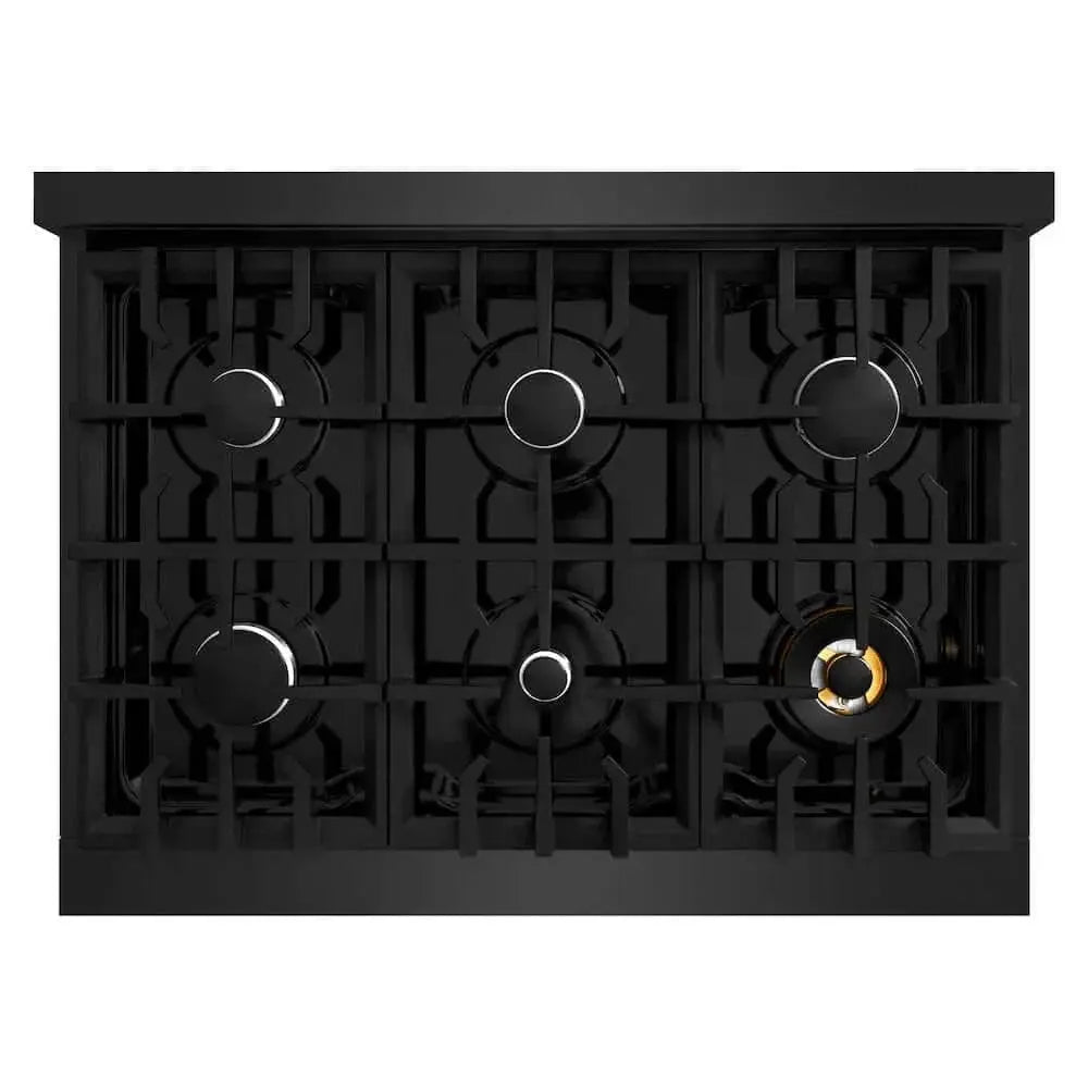 ZLINE 36" Classic Gas Range, Convection Gas Oven Black Stainless Steel, CGRB-36 by Farmhouse Kitchen and Bath