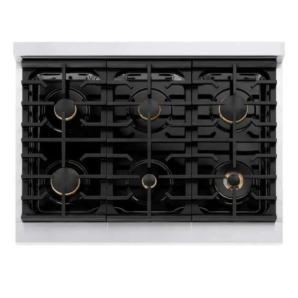 ZLINE 36"Gas Range, Convection Gas Oven, DuraSnow® Matte Black, SGRSZ-36-MB by Farmhouse Kitchen and Bath
