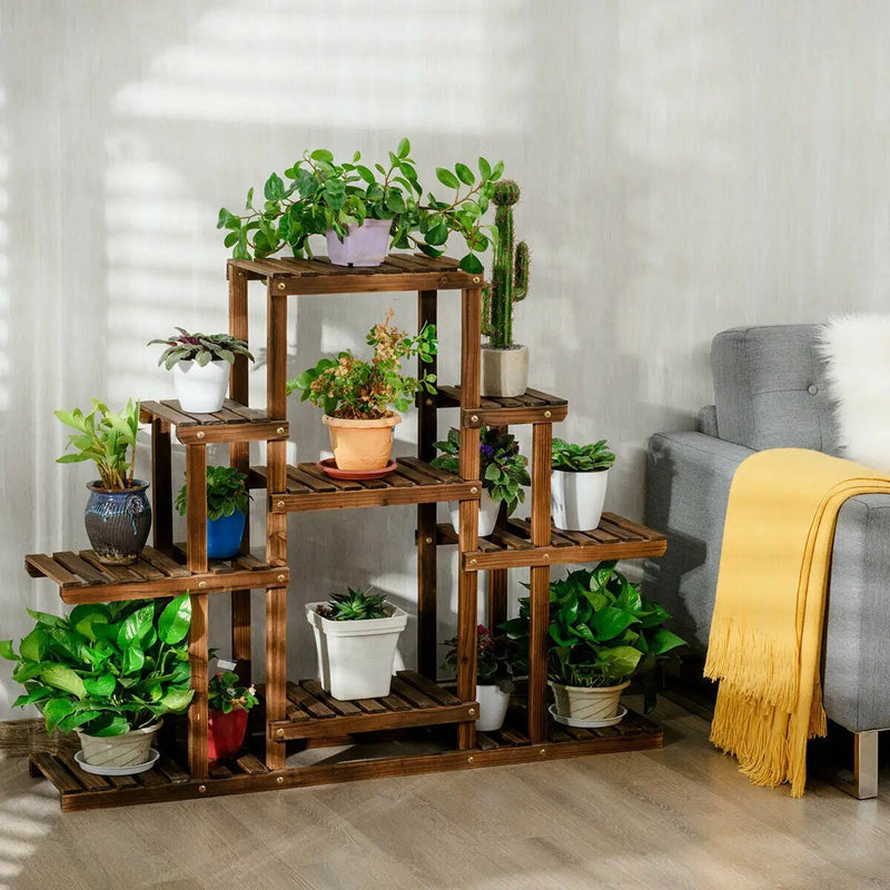 6-Tier Flower Wood Stand Plant Display Rack Storage Shelf by DirectDeals