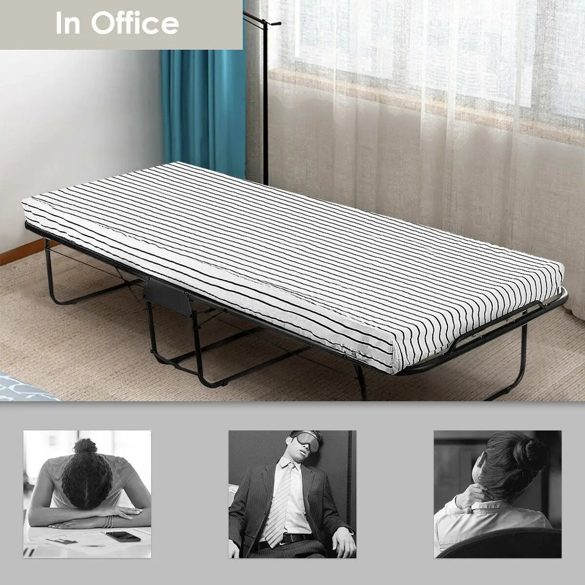 75 x 31 Inch Folding Guest Bed with Foam Mattress by DirectDeals