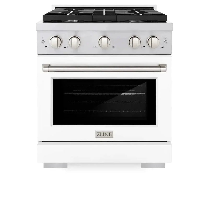 ZLINE 30"Paramount Dual Fuel Range Stainless Steel, White Matte, SDR-WM-30 by Farmhouse Kitchen and Bath